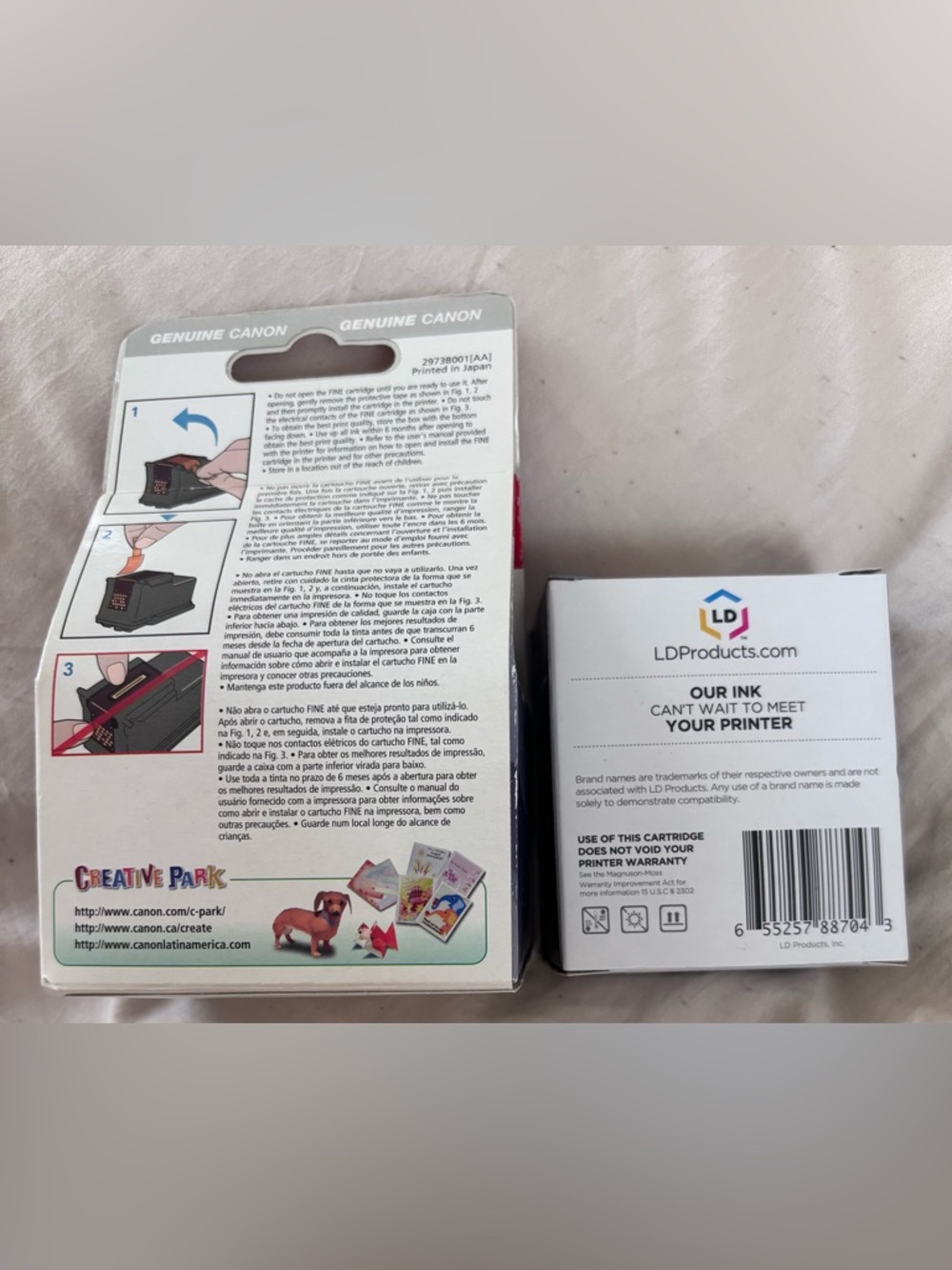 BUNDLE Genuine Canon Pixma 210XL Black & one compatible with Canon 211 Color - Picture 2 of 10